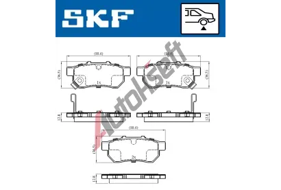 SKF Sada brzdových destiček SK VKBP90381A, VKBP 90381 A  SKF Sada brzdových destiček SK VKBP90381A, VKBP 90381 A