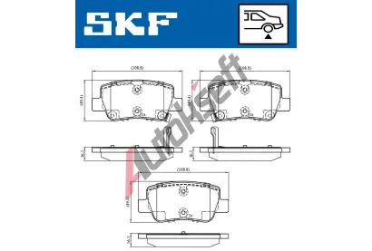 SKF Sada brzdovch destiek SK VKBP90458A, VKBP 90458 A