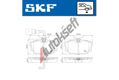 SKF Sada brzdových destiček SK VKBP90493E, VKBP 90493 E  SKF Sada brzdových destiček SK VKBP90493E, VKBP 90493 E