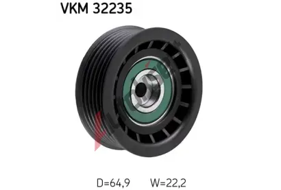 SKF Vratn/vodc kladka - klnov ebrov emen SK VKM32235, VKM 32235
