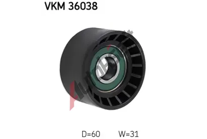 SKF Vratn/vodc kladka - klnov ebrov emen SK VKM36038, VKM 36038