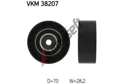 SKF Vratn/vodc kladka - klnov ebrov emen SK VKM38207, VKM 38207
