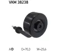 SKF Napnac kladka - ebrovan klnov emen SK VKM38238, VKM 38238