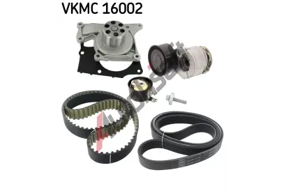 SKF Vodn� �erpadlo + sada ozuben�ch / kl�nov�ch �ebrov�ch �emen� SK VKMC16002, VKMC 16002