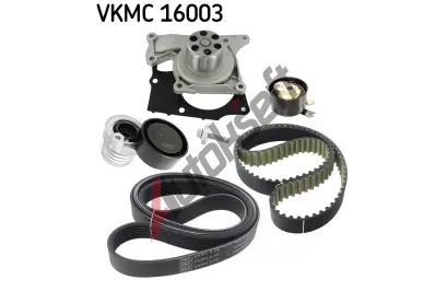 SKF Vodní čerpadlo + sada ozubených / klínových žebrových řemenů SK VKMC16003, VKMC 16003 SKF Vodní čerpadlo + sada ozubených / klínových žebrových řemenů SK VKMC16003, VKMC 16003