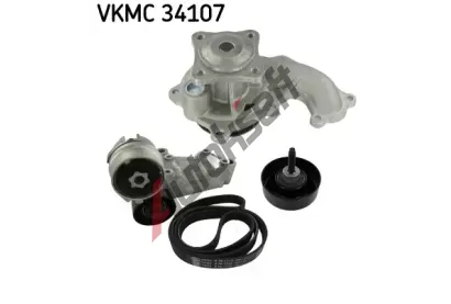 SKF Vodní pumpa + klinový žebrový řemen SK VKMC34107, VKMC 34107 SKF Vodní pumpa + klinový žebrový řemen SK VKMC34107, VKMC 34107