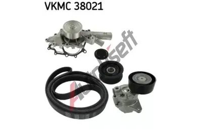 SKF Vodn pumpa + klinov ebrov emen SK VKMC38021, VKMC 38021