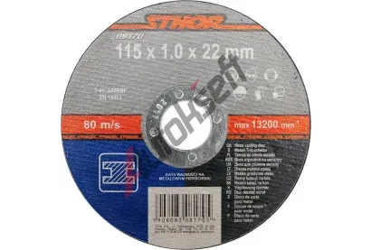 Sthor Kotouč řezný na kov 115 x 22 x 1,0 mm STH TO-08170, TO-08170 Sthor Kotouč řezný na kov 115 x 22 x 1,0 mm STH TO-08170, TO-08170