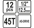 Sthor Gola sada STHOR 1/2" 12 ks STH TO-58633, TO-58633