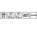 Sthor Gola sada 1/2" 94 ks Sthor STH TO-58687, TO-58687