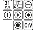 Sthor Sada bitů 1/4" 31 ks STH TO-66302, TO-66302
