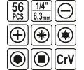 Sthor Sada bit� 1/4" 56ks STH TO-66310, TO-66310