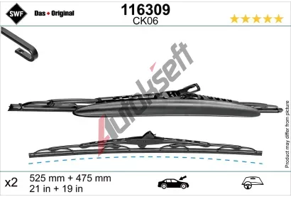 SWF Stěrač DAS ORIGINAL SET SWF 116309, 116309  SWF Stěrač DAS ORIGINAL SET SWF 116309, 116309