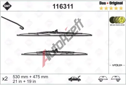 SWF Sada stra se spojlerem Das Original - 530 + 475 mm SWF 116311, 116311