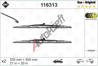 SWF Sada stra se spojlerem Das Original - 530 + 500 mm SWF 116313, 116313