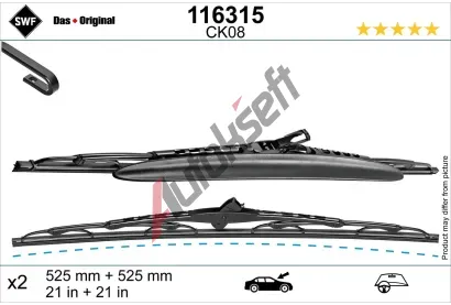 SWF Stěrač DAS ORIGINAL SET SWF 116315, 116315 SWF Stěrač DAS ORIGINAL SET SWF 116315, 116315