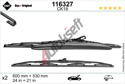 SWF Stěrač DAS ORIGINAL SET SWF 116327, 116327 SWF Stěrač DAS ORIGINAL SET SWF 116327, 116327