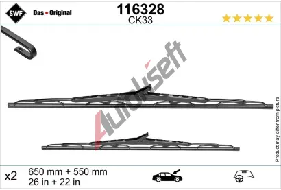 SWF Stěrač DAS ORIGINAL SET SWF 116328, 116328 SWF Stěrač DAS ORIGINAL SET SWF 116328, 116328