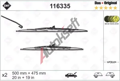 SWF Sada stra se spojlerem Das Original - 500 + 475 mm SWF 116335, 116335