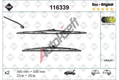 SWF Sada stra se spojlerem Das Original - 580 + 500 mm SWF 116339, 116339