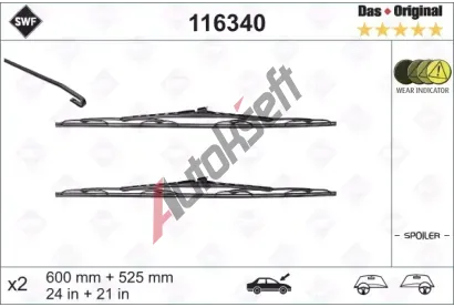 SWF Sada stra se spojlerem Das Original - 600 + 525 mm SWF 116340, 116340