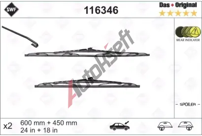 SWF Sada stra se spojlerem Das Original - 600 + 450 mm SWF 116346, 116346