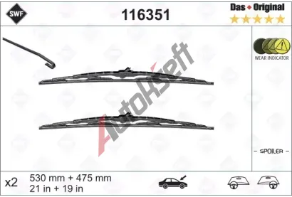 SWF Sada stra se spojlerem Das Original - 530 + 475 mm SWF 116351, 116351