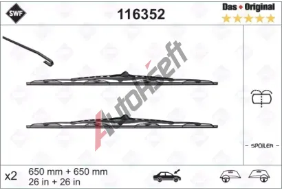 SWF Sada stra se spojlerem Das Original - 650 + 650 mm SWF 116352, 116352