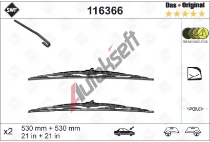 SWF Sada stra se spojlerem Das Original - 530 + 530 mm SWF 116366, 116366