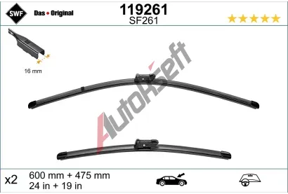 SWF Sada stra se spojlerem VisioFlex - 600 + 480 mm SWF 119261, 119261