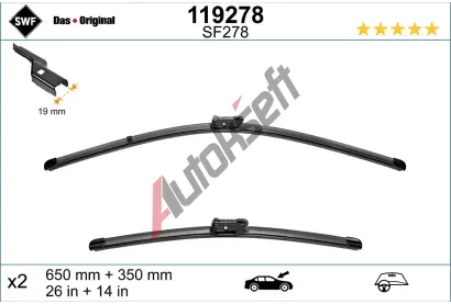 SWF Sada stra se spojlerem VisioFlex - 650 + 350 mm SWF 119278, 119278