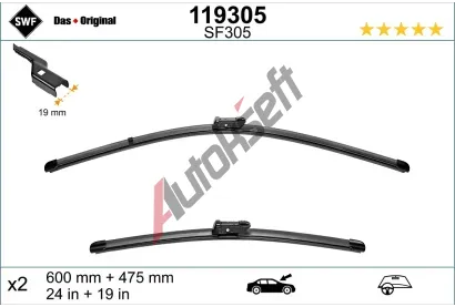 SWF Sada stra se spojlerem VisioFlex - 600 + 475 mm SWF 119305, 119305