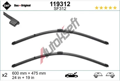 SWF Sada stra se spojlerem VisioFlex - 600 + 475 mm SWF 119312, 119312