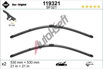 SWF Sada stra se spojlerem VisioFlex - 530 + 530 mm SWF 119321, 119321