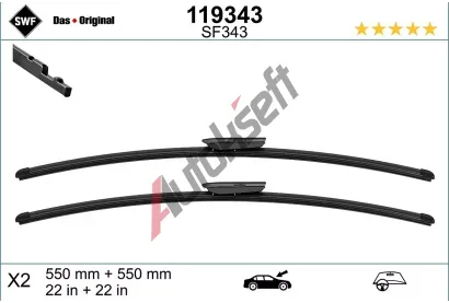 SWF Stěrač DAS ORIGINAL SET SWF 119343, 119343 SWF Stěrač DAS ORIGINAL SET SWF 119343, 119343