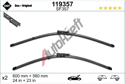 SWF Sada stra se spojlerem VisioFlex - 600 + 580 mm SWF 119357, 119357