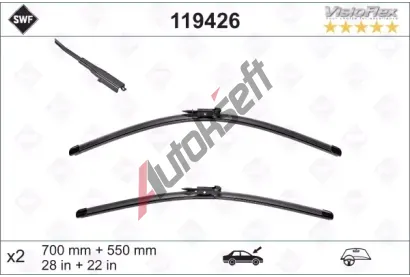 SWF Sada stra se spojlerem VisioFlex - 700 + 550 mm SWF 119426, 119426