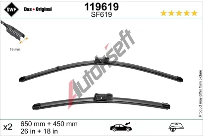 SWF Stěrač DAS ORIGINAL SET SWF 119619, 119619 SWF Stěrač DAS ORIGINAL SET SWF 119619, 119619