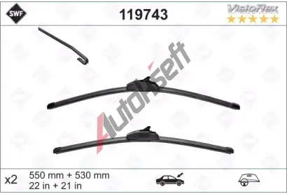 SWF Sada stra se spojlerem VisioFlex - 550 + 530 mm SWF 119743, 119743