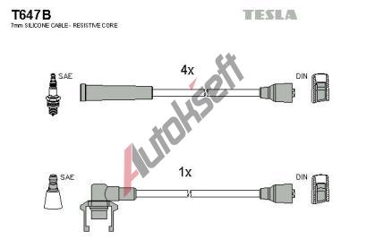 TESLA Sada kabel pro zapalovn TE T647B, T647B