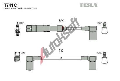 TESLA Zapalovac kabely original TE T741C, T741C