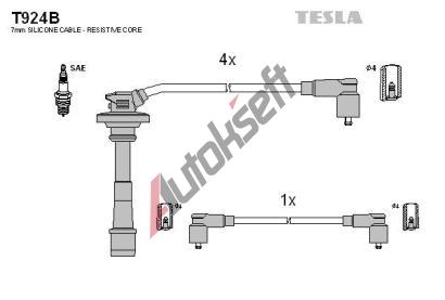 TESLA Sada kabel pro zapalovn TE T924B, T924B