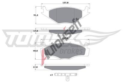 TOMEX Brakes Sada brzdovch destiek TMX TX 10-141, TX 10-141