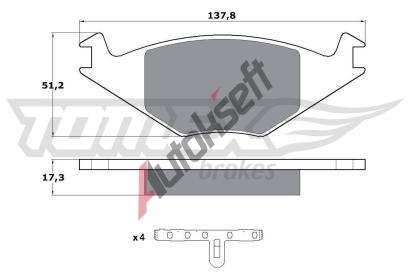 TOMEX Brakes Sada brzdovch destiek TMX TX 10-15, TX 10-15