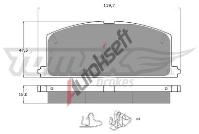 TOMEX Brakes Sada brzdovch destiek TMX TX 10-17, TX 10-17
