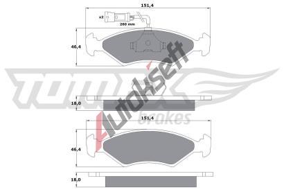 TOMEX Brakes Sada brzdovch destiek TMX TX 10-281, TX 10-281