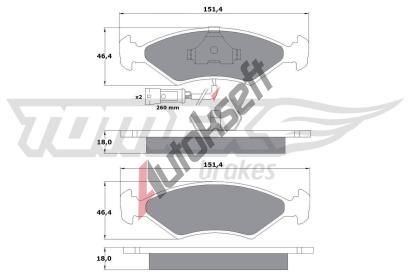TOMEX Brakes Sada brzdovch destiek TMX TX 10-282, TX 10-282