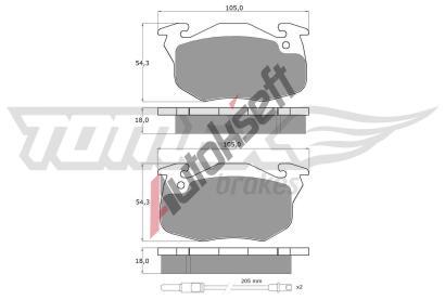 TOMEX Brakes Sada brzdovch destiek TMX TX 10-34, TX 10-34