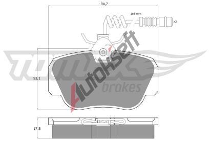 TOMEX Brakes Sada brzdovch destiek TMX TX 10-381, TX 10-381