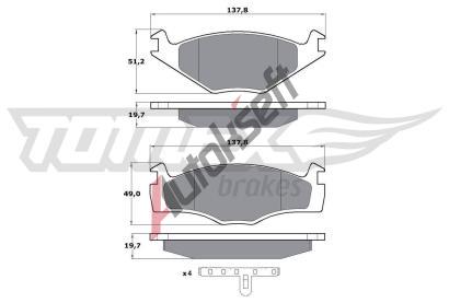 TOMEX Brakes Sada brzdovch destiek TMX TX 10-53, TX 10-53